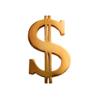Dollar Signs Gold Symbol isolated on transparent background png
