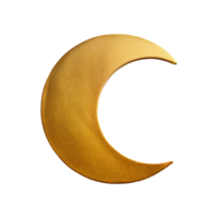 Gold Crescent Moon Icon Symbol isolated on transparent background png
