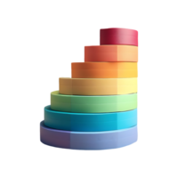 Multicolored Stacked Donut Chart Symbol isolated on transparent background png
