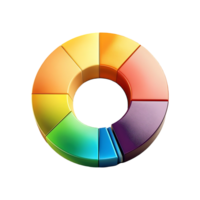 Multicolored Quarter Donut Chart Symbol isolated on transparent background png