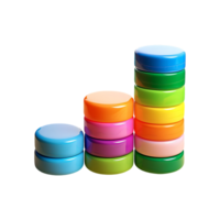 Multicolored Stacked Donut Chart Symbol isolated on transparent background png