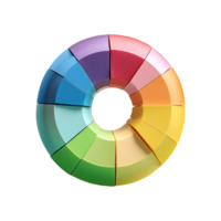 Multicolored Stacked Donut Chart Symbol isolated on transparent background png