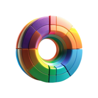 Multicolored Stacked Donut Chart Symbol isolated on transparent background png