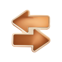 Left Right Directional Arrow Web Icon Symbol isolated on transparent background png