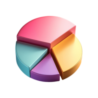 Multicolored Pie Chart Segment Symbol isolated on transparent background png