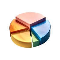 Multicolored Pie Chart Segment Symbol isolated on transparent background png