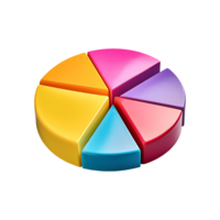Multicolored Pie Chart Segment Symbol isolated on transparent background png