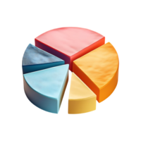 Multicolored Pie Chart Segment Symbol isolated on transparent background png