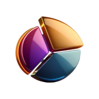 Multicolored Pie Chart Segment Symbol isolated on transparent background png