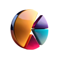 Multicolored Pie Chart Symbol isolated on transparent background png