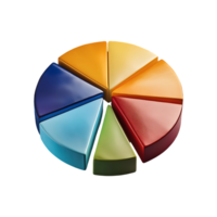 Multicolored Pie Chart Segment Symbol isolated on transparent background png