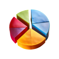 Multicolored Pie Chart Segment Symbol isolated on transparent background png