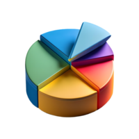 Multicolored Pie Chart Symbol isolated on transparent background png