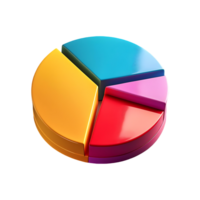 Multicolored Pie Chart Symbol isolated on transparent background png