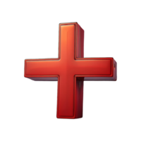 rosso classico più cartello simbolo isolato su trasparente sfondo png