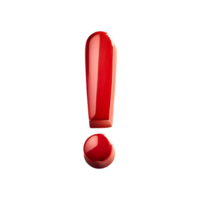 Red Exclamation Mark Symbol isolated on transparent background png