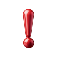 Red Exclamation Mark Symbol isolated on transparent background png
