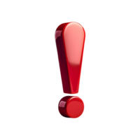 Red Exclamation Mark Symbol isolated on transparent background png