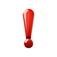 Red Exclamation Mark Symbol isolated on transparent background png