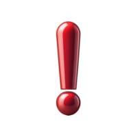 Red Exclamation Mark Symbol isolated on transparent background png