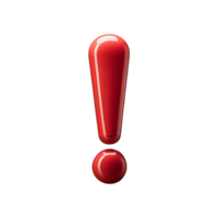Red Exclamation Mark Symbol isolated on transparent background png