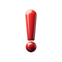 Red Exclamation Mark Symbol isolated on transparent background png