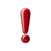 Red Exclamation Mark Symbol isolated on transparent background png