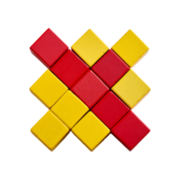 Set Of Red And Yellow Cubes Symbol isolated on transparent background png