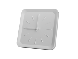 3d Simple White Square Wall Clock, 9 o' Clock Nine o' Clock , 3d illustration png