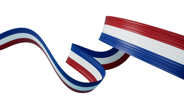 3d bandera de Países Bajos país, 3d ondulado brillante cinta bandera, 3d ilustración png