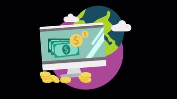 By Paying Per Click, All Products Are Shipped Instantly And Your Money Is Not Wasted On Alpha Channel 2D Cartoon Animation video