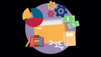 Making Money Easier With The Help Of Project Management On Alpha Channel 2D Cartoon Animation video