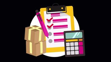 All Products In The Product List Are Checked And Shipped On Alpha Channel 2D Cartoon Animation video