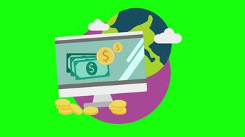 By Paying Per Click, All Products Are Shipped Instantly And Your Money Is Not Wasted On Greenscreen Background 2D Cartoon Animation video