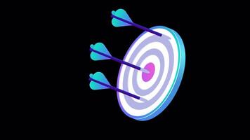 The Arrow Touches The Target And Text Appears On Alpha Channel 2D Cartoon Animation video