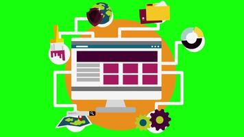SEO Optimization, Web Analytics 2D Cartoon Animation On Greenscreen video