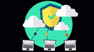 Protect Yourself From Viruses By Ensuring Network Security 2D Cartoon Animation On Alpha Channel video
