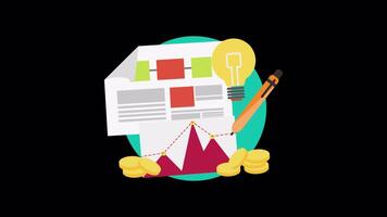 You Can Easily Create Business Plans On Alpha Channel 2D Cartoon Animation video