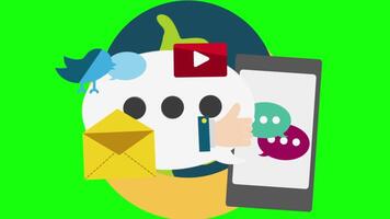 Manage Your Business Anywhere In The World Via Social Media On Greenscreen Background 2D Cartoon Animation video