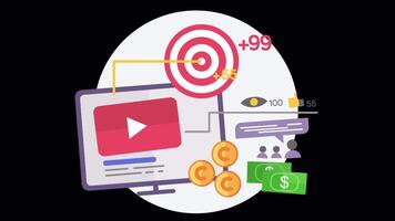 Progress In Your Business More Easily With Marketing Method 2D Cartoon Animation On Alpha Channel video