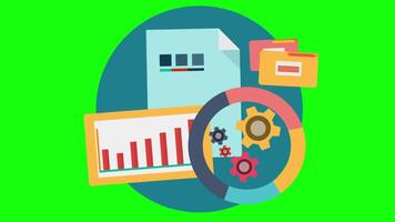 Achieve Faster Success by Making Business Diagram and Analysis On Greenscreen Background 2D Cartoon Animation video
