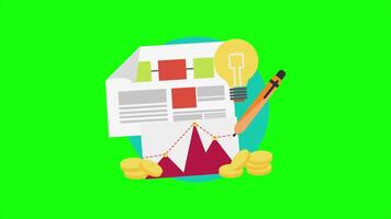 You Can Easily Create Business Plans On Greenscreen Background 2D Cartoon Animation video
