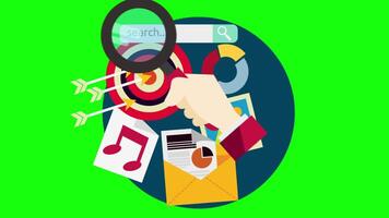 SEO Search Engine Optimization Process 2D Cartoon Animation On Greenscreen video