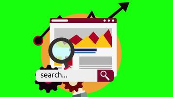 Flat Design Statistical And Data Analysis For Business Finance Investment On Greenscreen Background 2D Cartoon Animation video