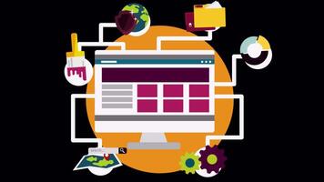 SEO Optimization, Web Analytics 2D Cartoon Animation On Alpha Channel video