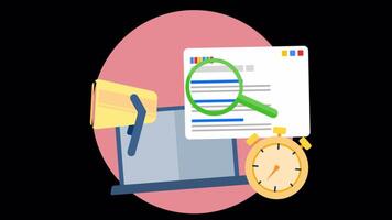 Keeps All Your Work Under Control With SEO Management On Alpha Channel 2D Cartoon Animation video