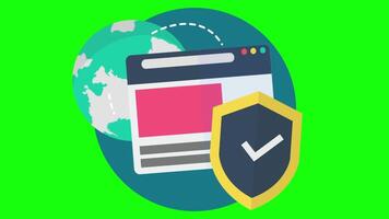 Protect Your Information By Establishing Web Security 2D Cartoon Animation On Greenscreen video