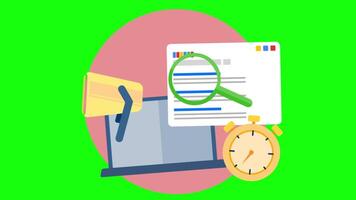 Keeps All Your Work Under Control With SEO Management On Greenscreen Background 2D Cartoon Animation video
