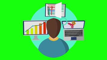 Your Information Is Safer With The Help Of The Analysis System 2D Cartoon Animation On Greenscreen video