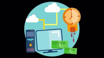 Use Your Time More Efficiently For Proper Management 2D Cartoon Animation On Alpha Channel video